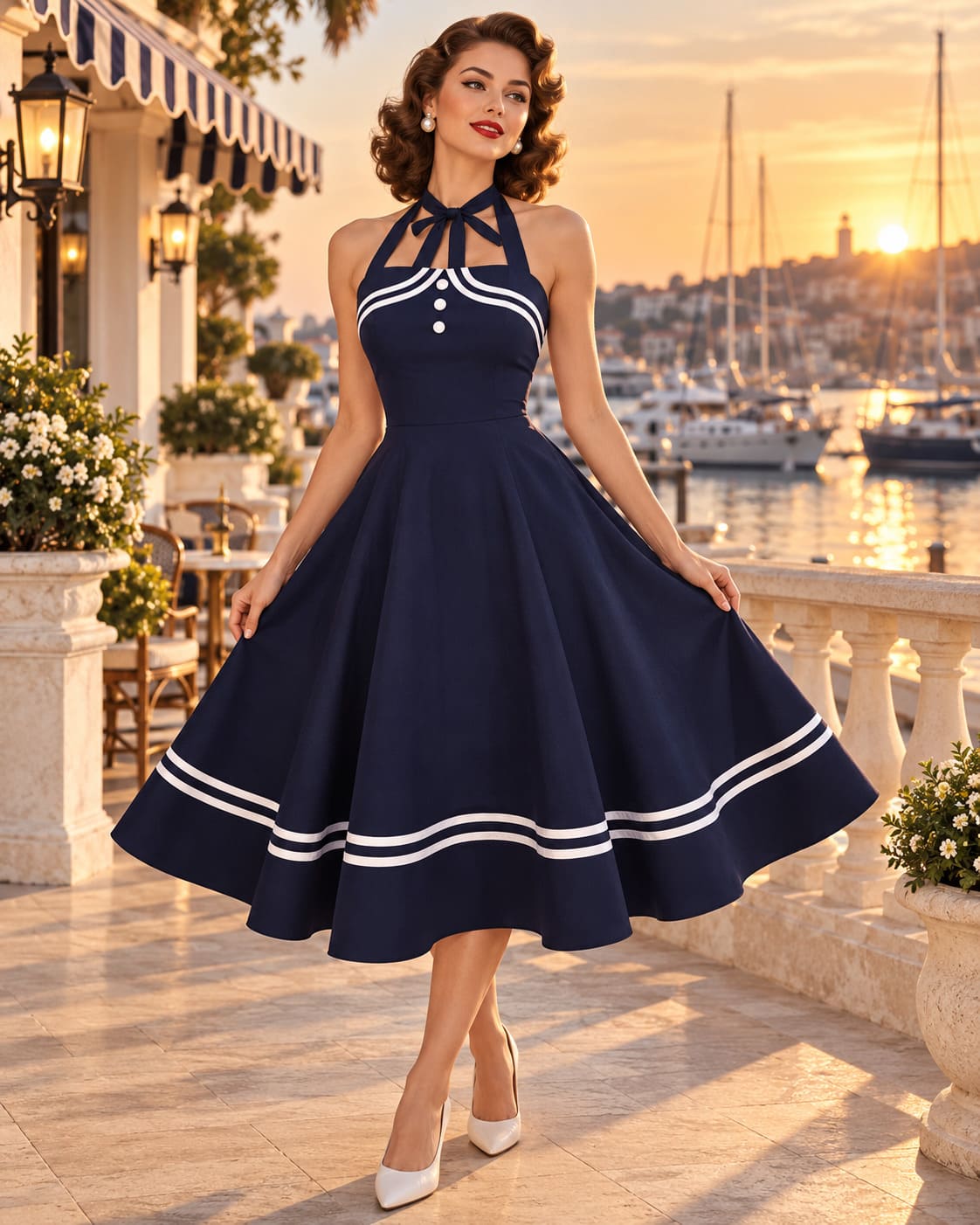 Robe Pin-Up Marinière