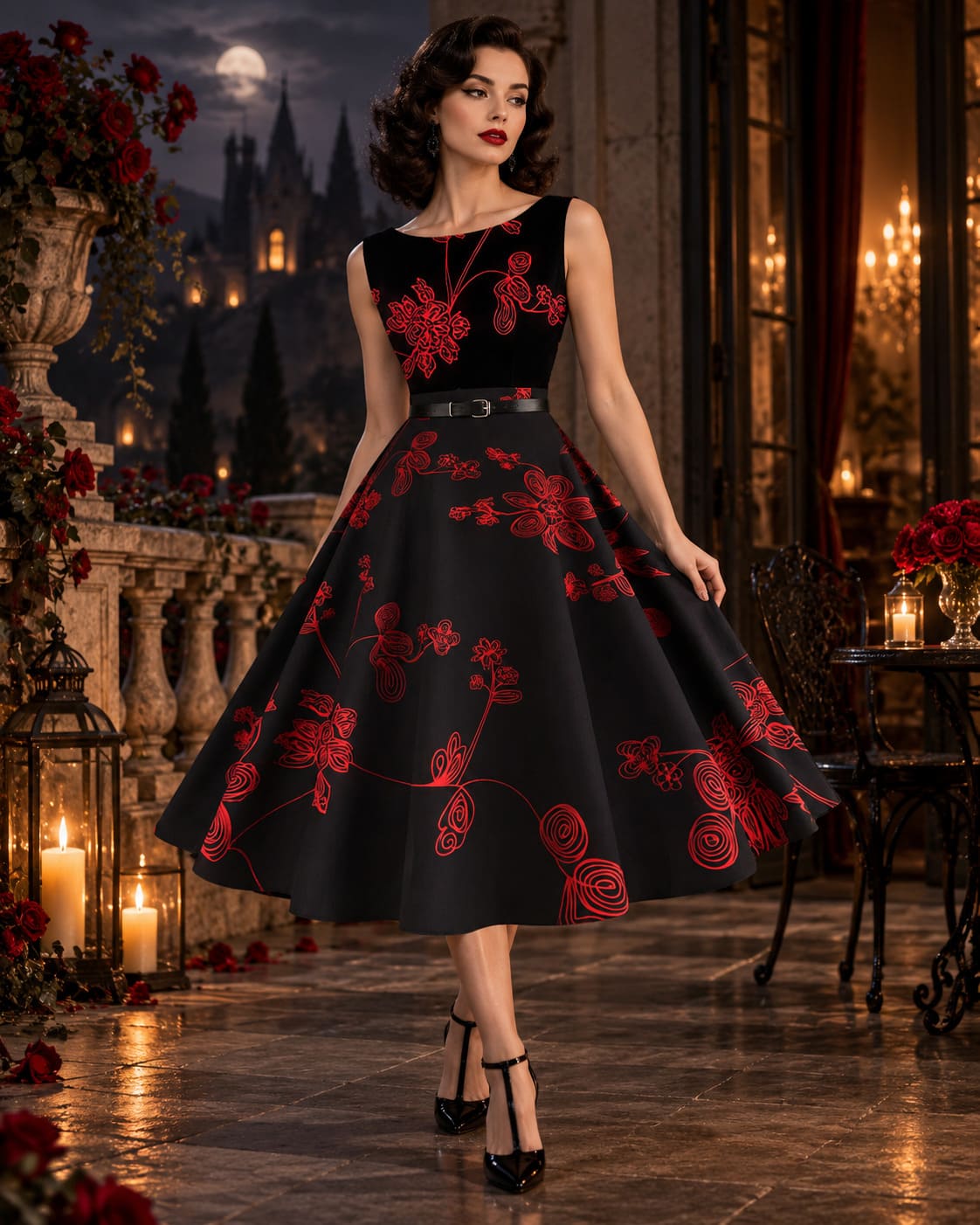 Robe Pin-Up Noir et Rouge