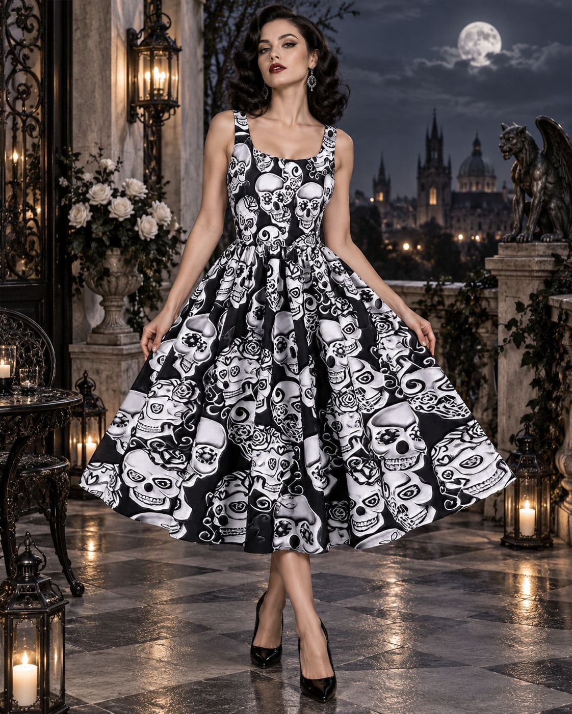 Robe Rockabilly Tête de Mort