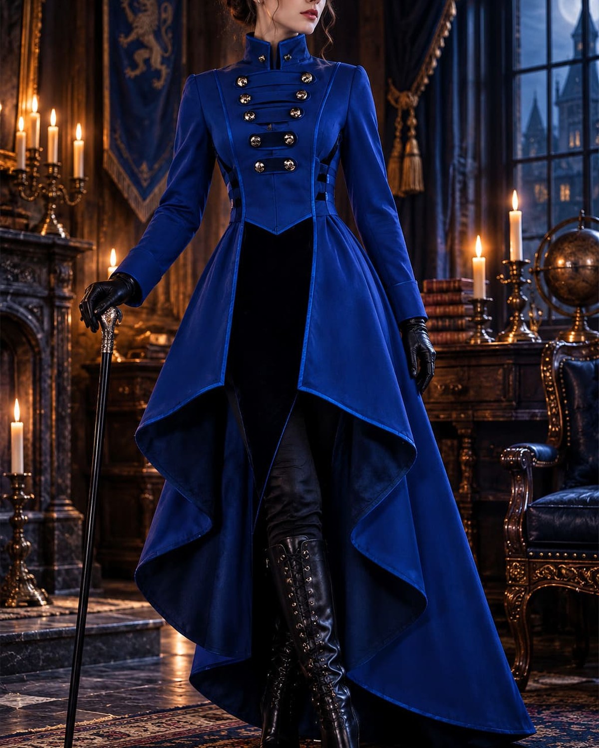 Robe Victorienne Moderne Bleue
