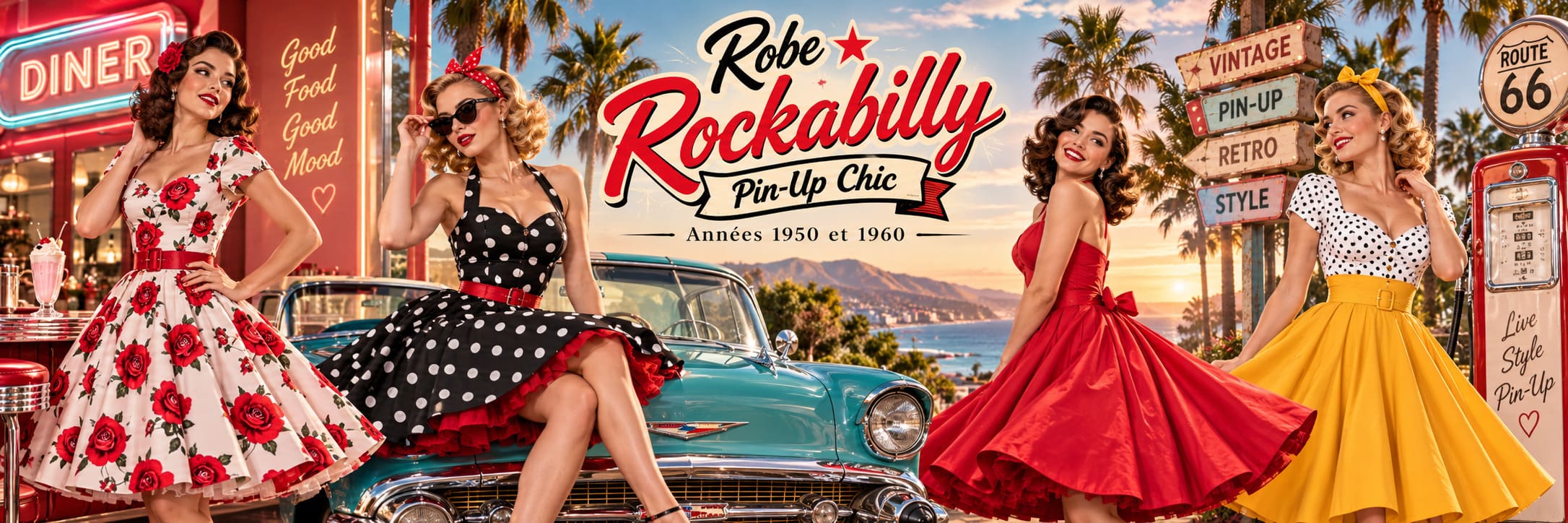 Robe Rockabilly - Pin-Up Chic Années 1950 et 1960