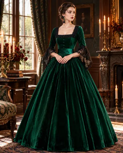 Robe Victorienne Verte